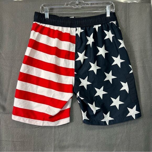 US Polo Ralph Lauren  Swim Trunk Short Mens M American Flag Star Stripe - Picture 8 of 16